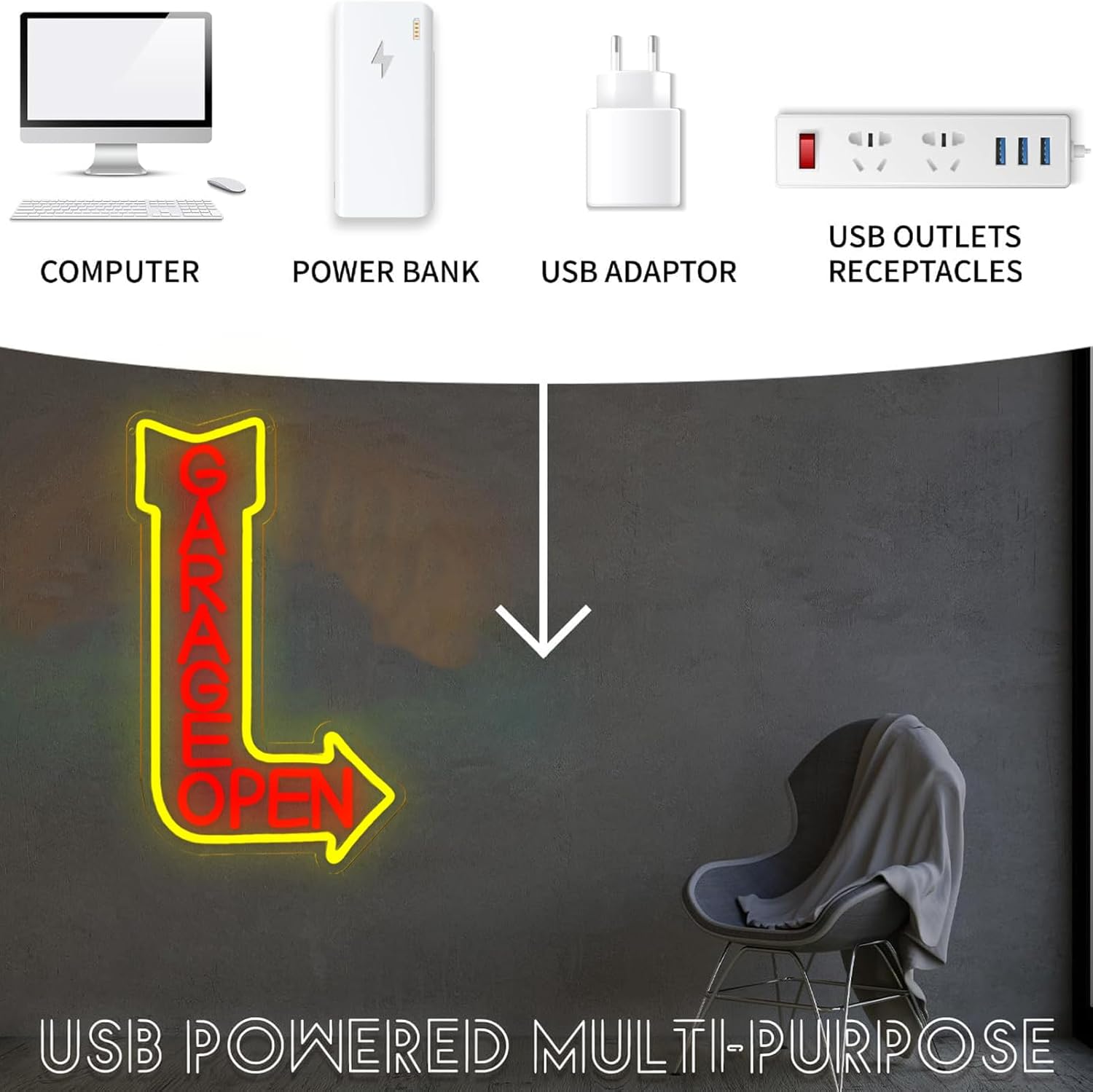    Garage Open Neonbord USB-a - Auto Repair Shop Open Today recensie en prijs